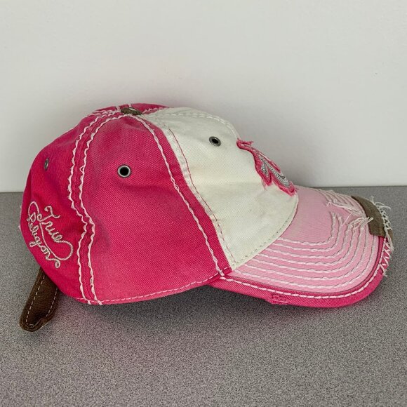 True Religion Pink Distressed Y2K Hat Strapback Cap main image 7